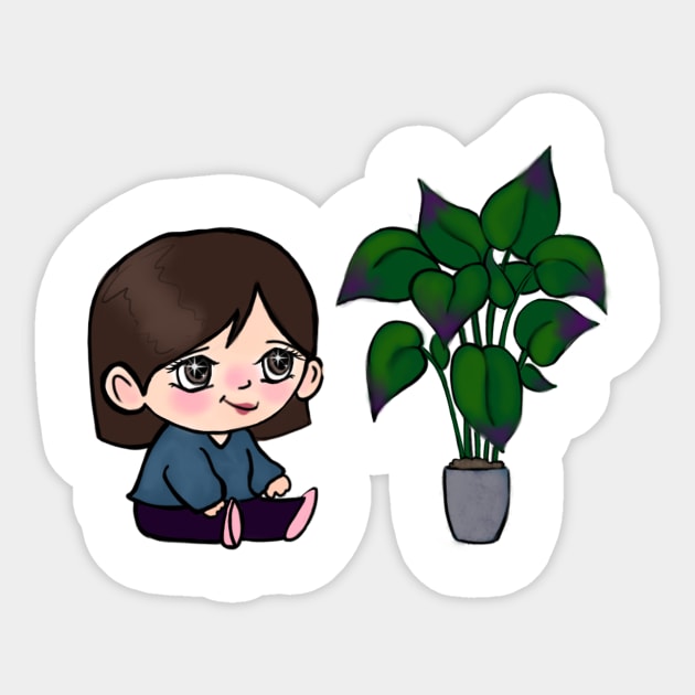 Me and my plant Sticker by theerraticmind